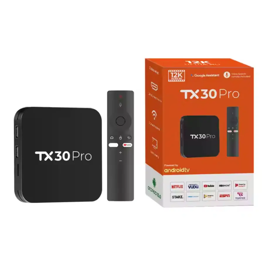 TX30 Pro 12K ULTRA HD Android Smart TV Box Voice Remote